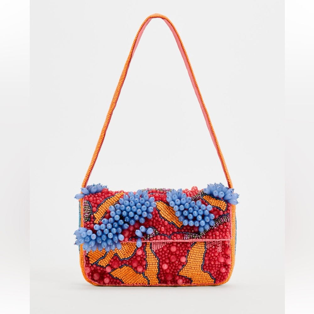Colorful beaded shoulder bag